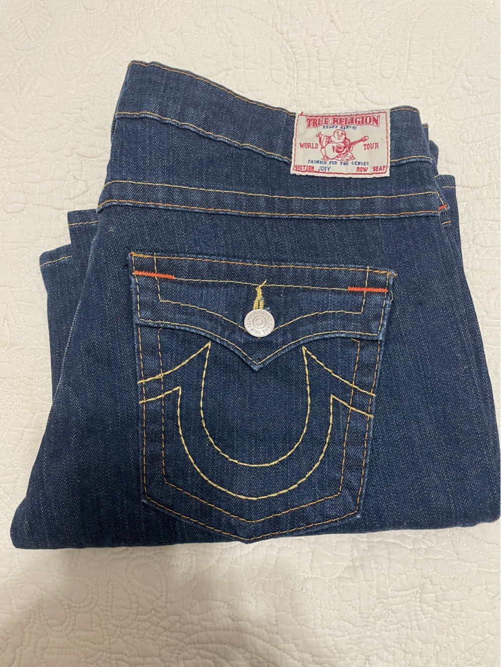 True Religion Women's Jeans 🔥 THE OG FLARE 🔥Yellow Stitching-NWOT-Size 32
